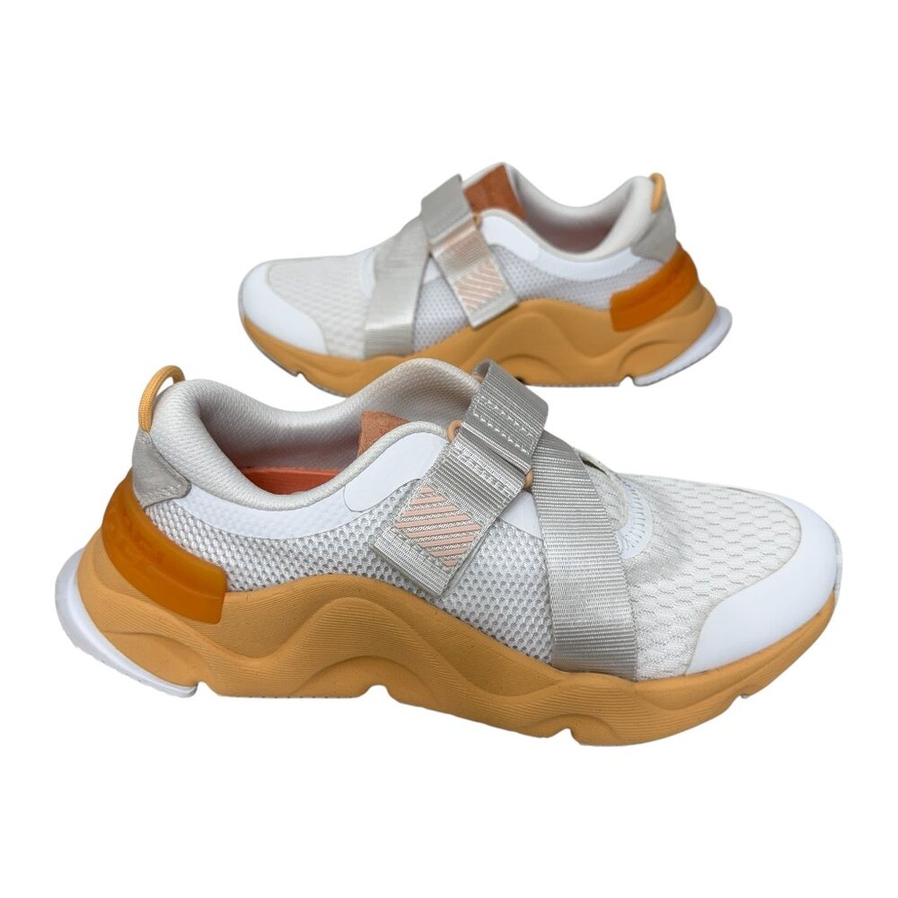 Sorel Kinetic Renegade Strap Sneaker Women Size 8 White Faded Spark Orange